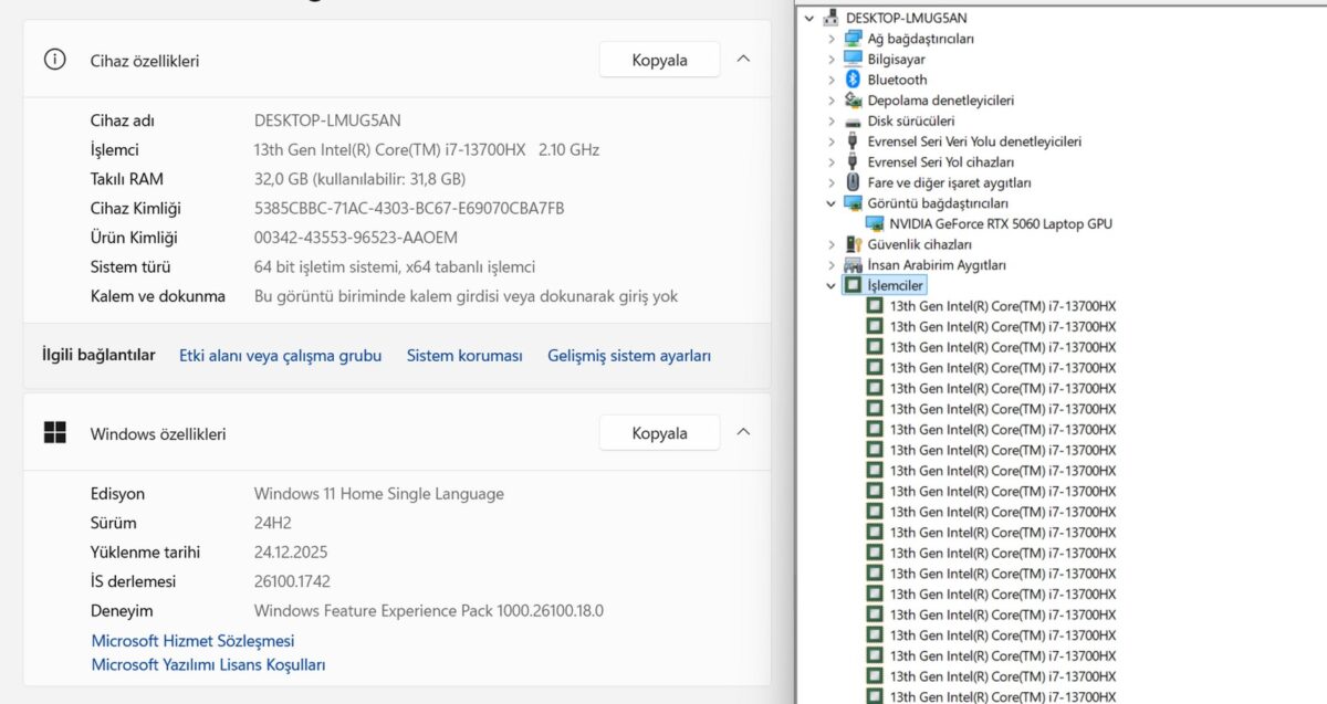 Monster Tulpar T6 V3.3.1 i7-13700HX 32GB 1TB RTX5060 16" W11 WUXGA Oyuncu Bilgisayarı (İKİNCİ EL) - Görsel 5
