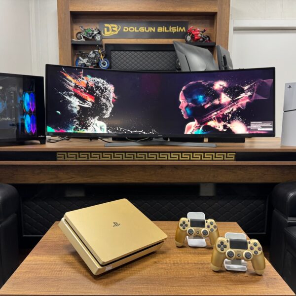 PlayStation 4 Slim Gold Edition Çift Kol Oyun Konsolu (İKİNCİ EL)