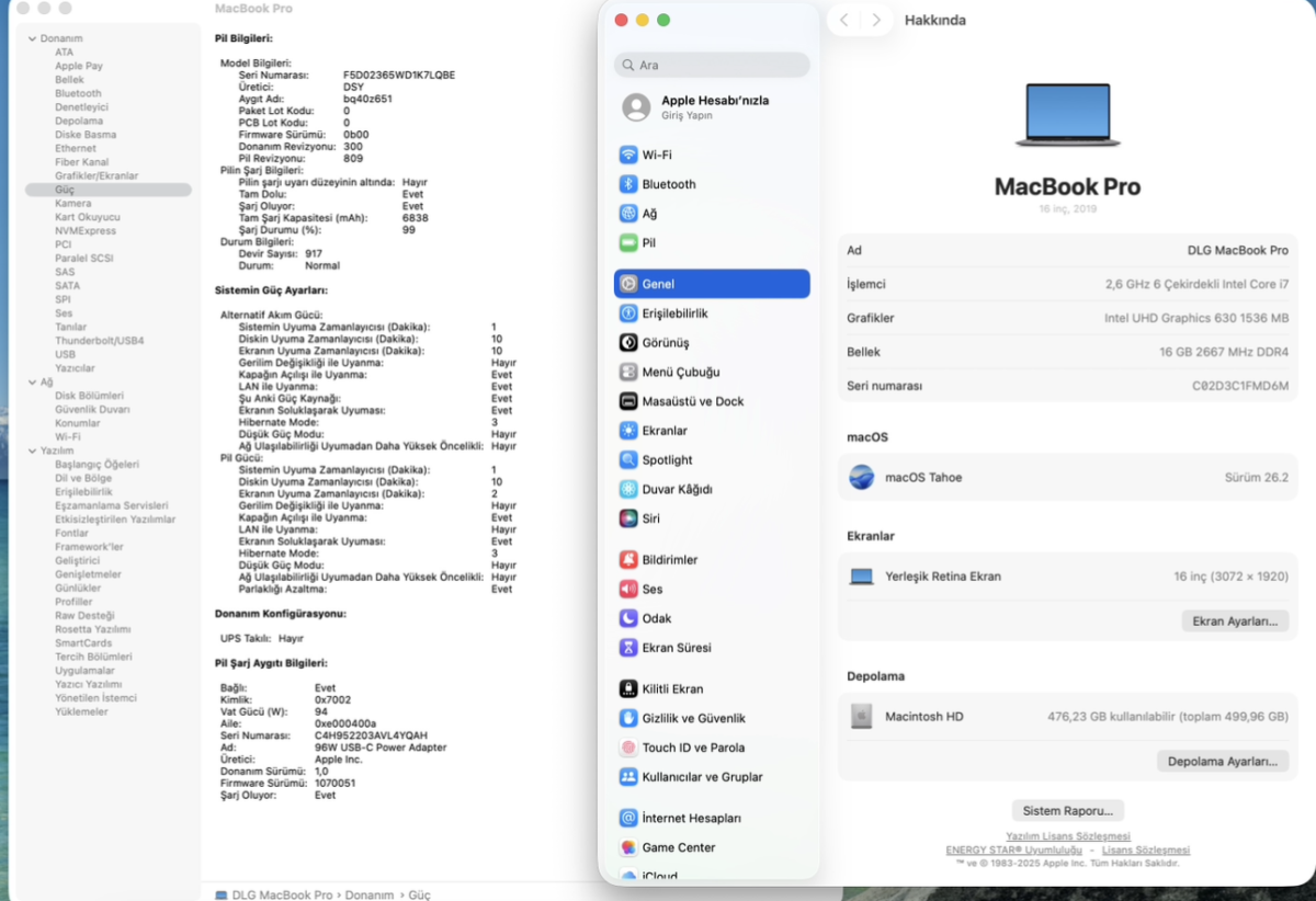 Apple MacBook Pro 2019 i7 16GB RAM 512GB SSD 16" Uzay Grisi Taşınabilir Bilgisayar (İKİNCİ EL) - Görsel 5