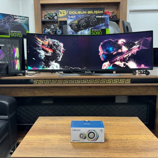 Mikado MD-176 2.0 6W Beyaz RGB Aydınlatmalı USB Speaker / Hoparlör