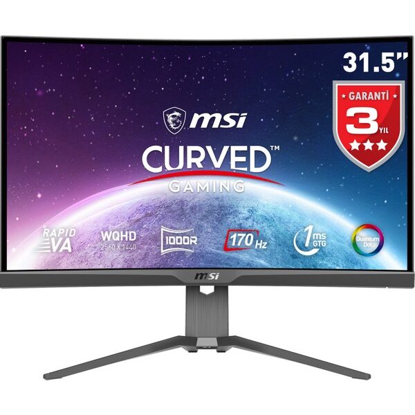 MSI 31.5" MAG 325CQRF QD 2560x1440 (WQHD) CURVE VA 170HZ 1MS Gaming Monitör