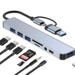 Alfais 6010 USB-C & USB 3.0 Hub Çoklayıcı USB, Type-C, SD/TF ve Aux Çevirici - Görsel 2