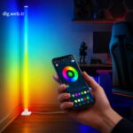 DLG 150 CM RGB Lambader 360° Dekoratif LED Zemin Lambası