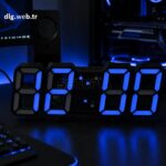 DLG Akıllı LED Dijital Çift Alarmlı Saat Ayarlanabilir Gece Işığı Siyah - Mavi