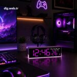 DLG Akıllı LED Dijital Çift Alarmlı Saat Ayarlanabilir Parlaklık Gece Işığı Pembe