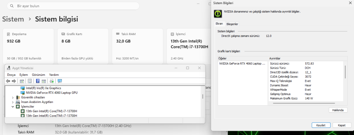 Monster Tulpar T7 V20.6.5 i7-13700H 32 GB 1 TB RTX4060 17.3" Oyuncu Notebook (İKİNCİ EL) - Görsel 5