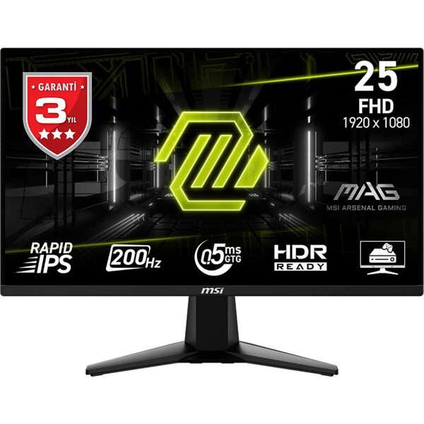 MSI MAG 255F E20 24.5" 0.5 ms Full HD IPS 200Hz Oyuncu Monitörü