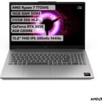 Lenovo LOQ Essential Ryzen 7 7735HS 16GB 512GB RTX3050 Freedos 15.6" FHD 144Hz 83S00033TR Oyuncu Notebook
