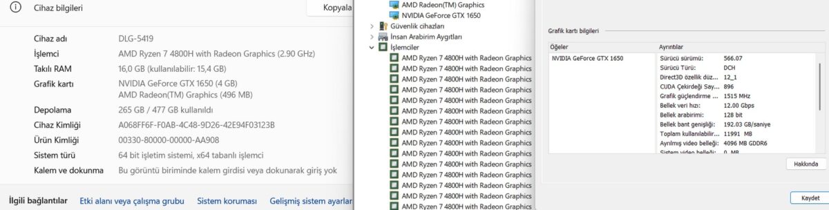 Asus Rog Strix G513 Ryzen 7 4800H 16GB 512GB GTX1650 4GB Gaming Notebook (İKİNCİ EL) - Görsel 5