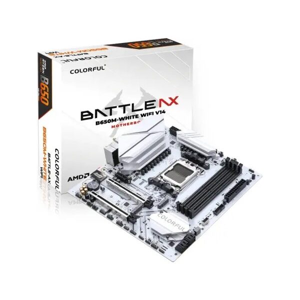 Colorful BATTLE-AX B650M-WHITE Wi-Fi V15 AMD AM5 DDR5 Micro ATX Anakart