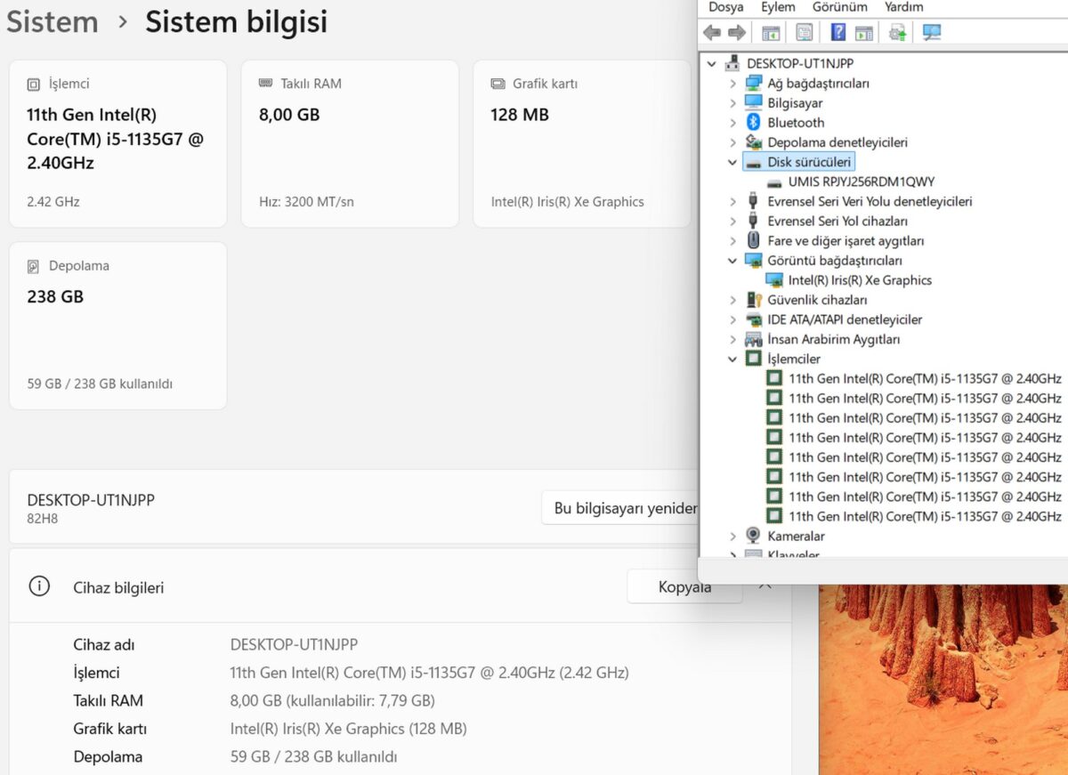 Lenovo IdeaPad 3 15ITL6 i5-1135G7 8GB RAM 256GB SSD 15.6" FHD 82H802RLTX Notebook (İKİNCİ EL) - Görsel 5